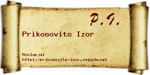 Prikosovits Izor névjegykártya